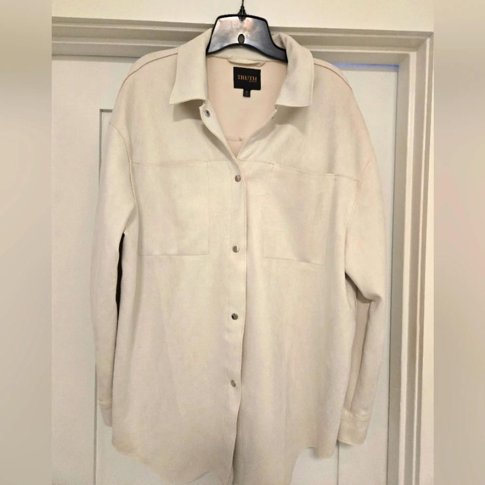 TRUTH by Republic Faux Suede Shacket Shirt Jacket Size XL Oversized